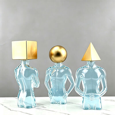 A creative small statue made of transparent resin material