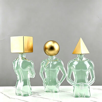 A creative small statue made of transparent resin material