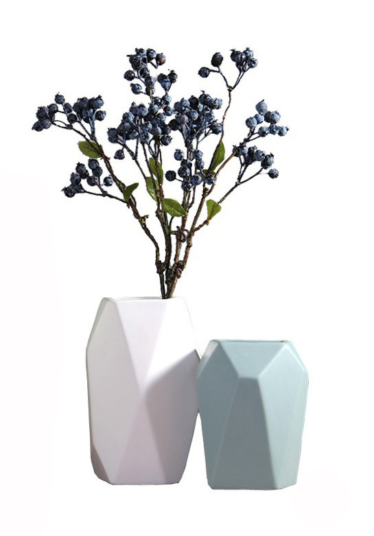 Home Decor Resin Garden Planters , Triangle Shape White Resin Planters